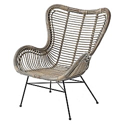 RATTAN ΚΑΡΕΚΛΑ ΜΕ ΣΙΔΕΡΕΝΙΟ ΠΛΑΙΣΙΟ 74x50x85EK