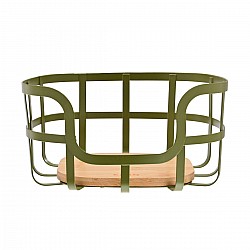 ESTIA ΦΡΟΥΤΙΕΡΑ BAMBOO ESSENTIALS ΜΕΤΑΛΛΙΚΗ 24x24x12.7cm ΛΑΔΙ