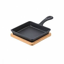 ESTIA ΤΗΓΑΝΙ ΣΕΡΒΙΡΙΣΜΑΤΟΣ IRON MANTEMENIO 14cm ΜΕ ΒΑΣΗ BAMBOO