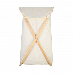 ESTIA ΚΑΛΑΘΙ ΑΠΛΥΤΩΝ BAMBOO ESSENTIALS 40x40x70cm ΜΕ ΘΗΚΗ ΠΟΛΥΕΣΤΕΡΑ ΠΤΥΣΣΟΜΕΝΟ ΜΠΕΖ