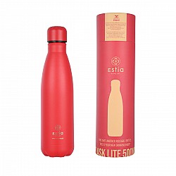 ESTIA ΘΕΡΜΟΣ FLASK LITE SAVE THE AEGEAN 500ml SCARLET RED