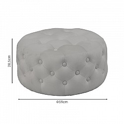 Σκαμπό-πουφ Ferdia pakoworld βελούδο γκρι Φ59x28.5εκ