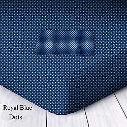 Σεντόνι Ημίδιπλο Με Λάστιχο 120X200+30 Πουά Royal Blue 100% Βαμβάκι 077120